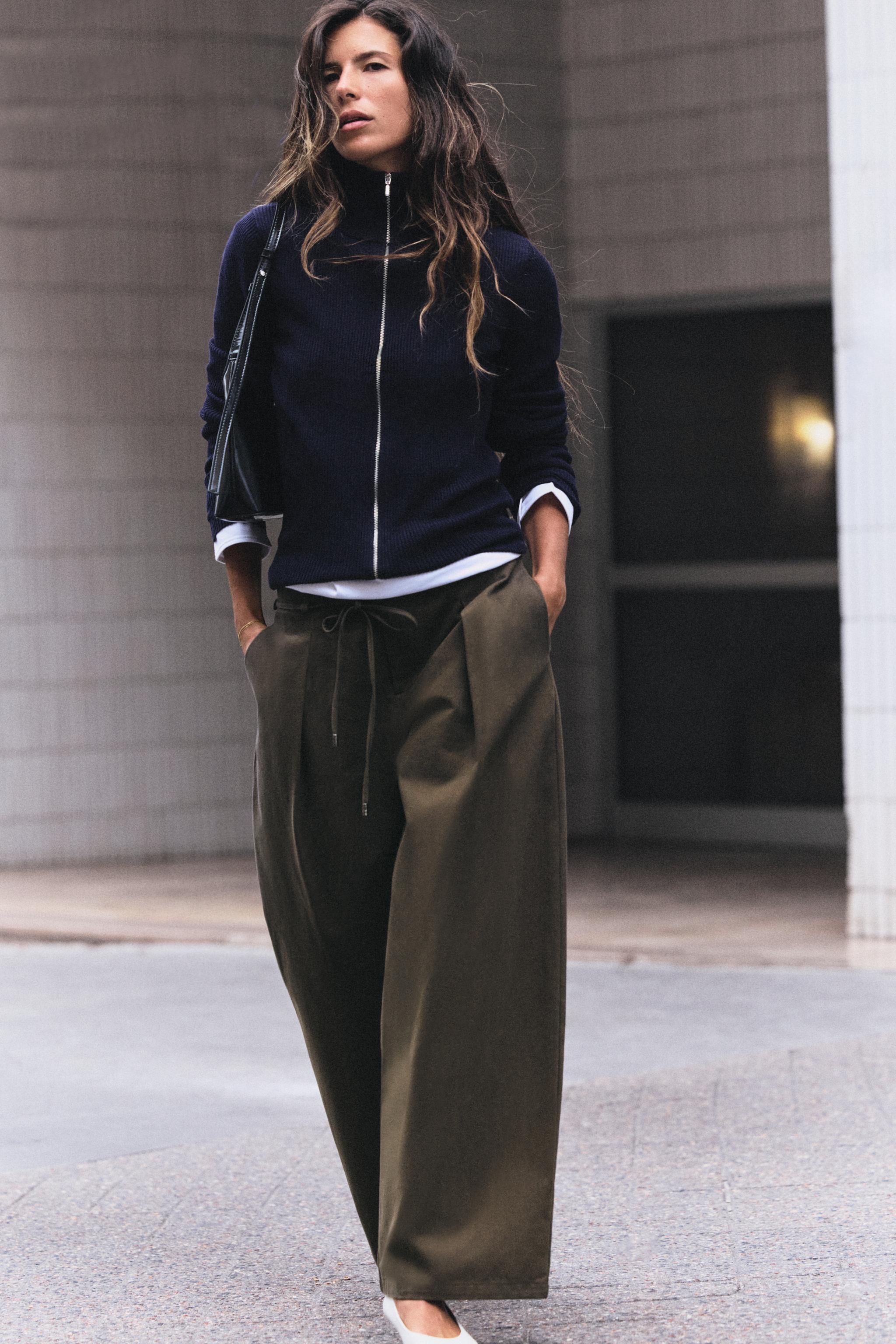 Zara Kemerli Geniş Paça Pantolon görsel 3