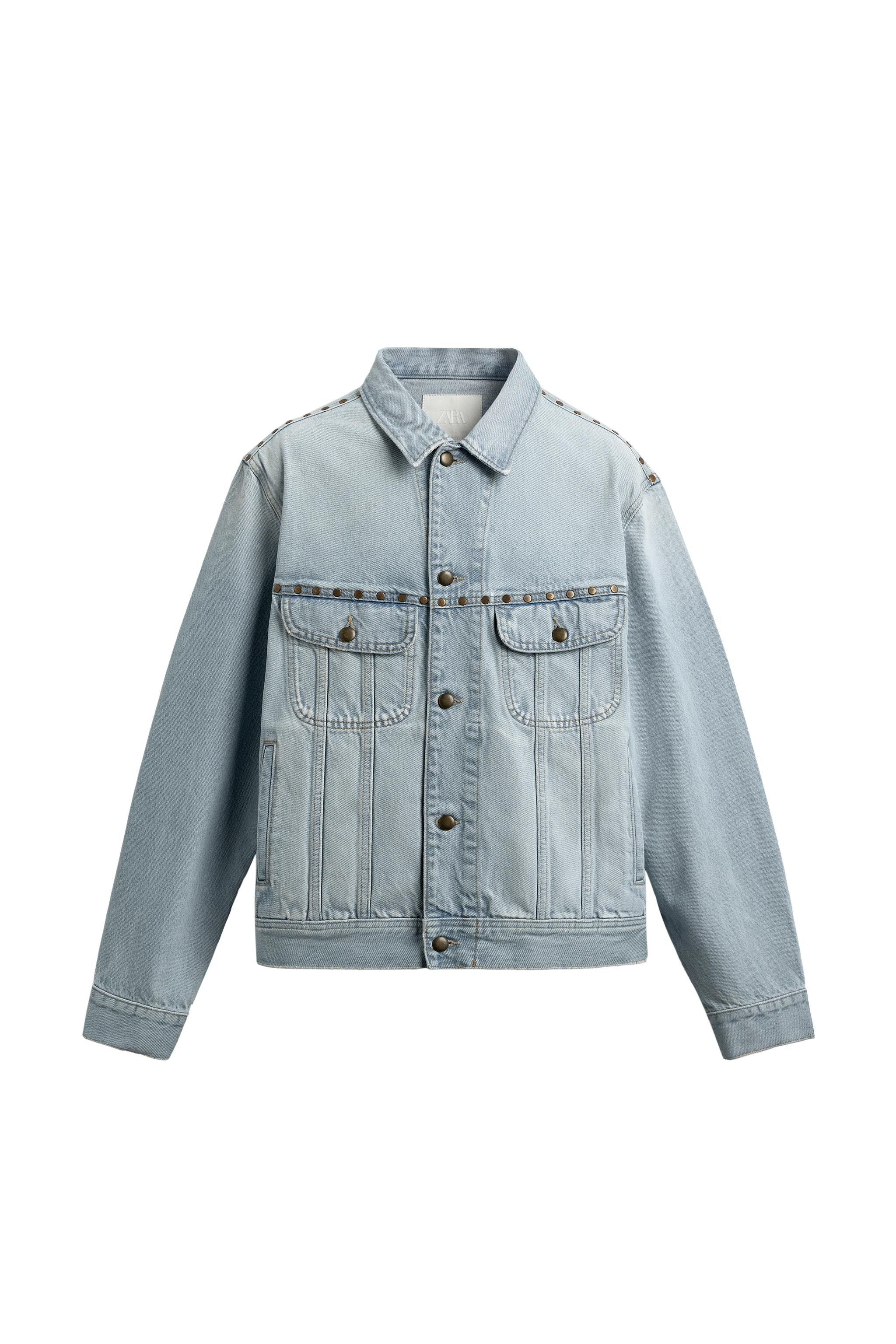 METALİK ZIMBALI RELAXED FIT DENİM CEKET