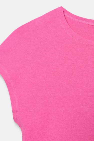 CROPPED SHORT SLEEVE T-SHIRT - Fuchsia by Zara - Image 6