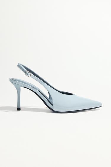 PATENT-EFFECT SLINGBACK SHOES - Blue by Zara