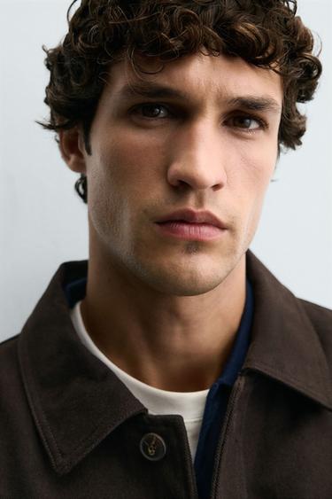 Zara PROŠIVENA JAKNA OD LIOCELA I PAMUKA – čokolada