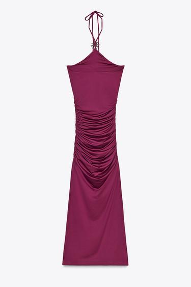 SUN HALTER POLYAMIDE DRESS - Purple by Zara - Image 6