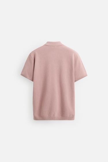 POLO EN MAILLE À TEXTURE - Rose de Zara - Image 7