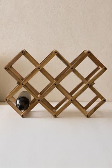WOODEN BOTTLE STAND - Brown by Zara