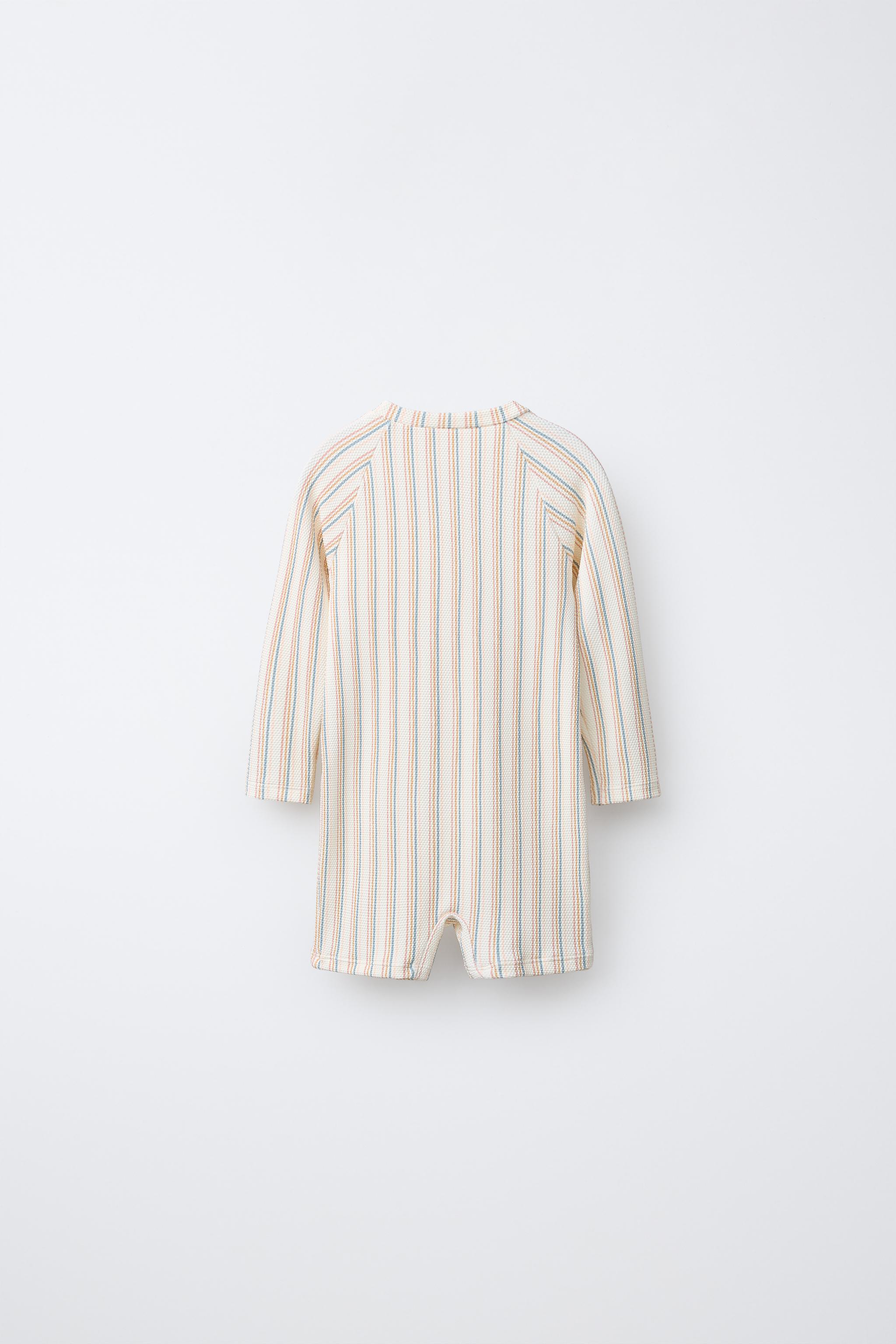 1-6 ANS/ COMBINAISON DE BAIN TEXTURÉE À RAYURES