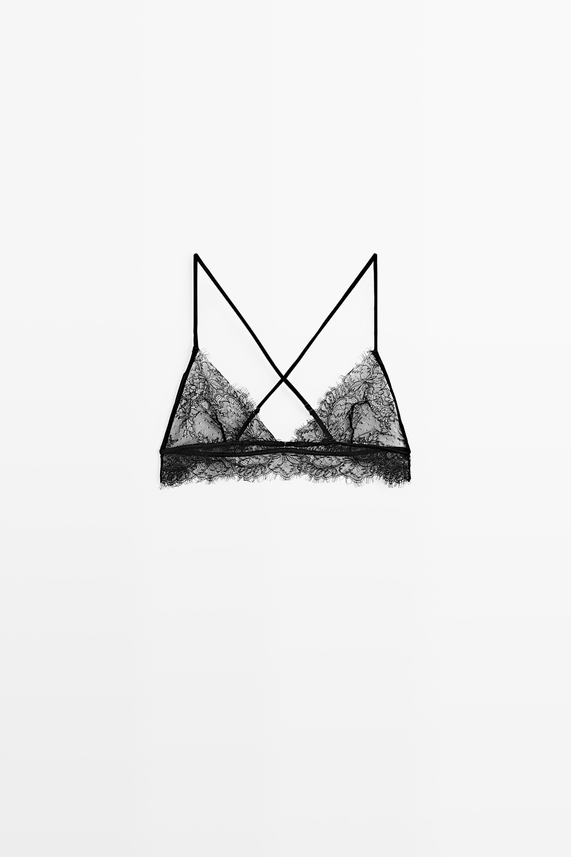 Lace bralette with scalloped hem