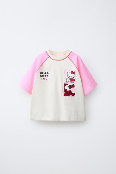ÁO PHÔNG TAY RAGLAN PHỐI MÀU HELLO KITTY © SANRIO - Màu hồng từ Zara