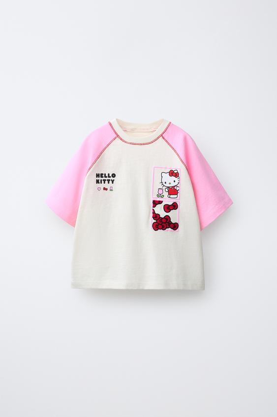 HELLO KITTY © SANRIO CONTRAST RAGLAN SLEEVE T-SHIRT - Pink by Zara - Image 0
