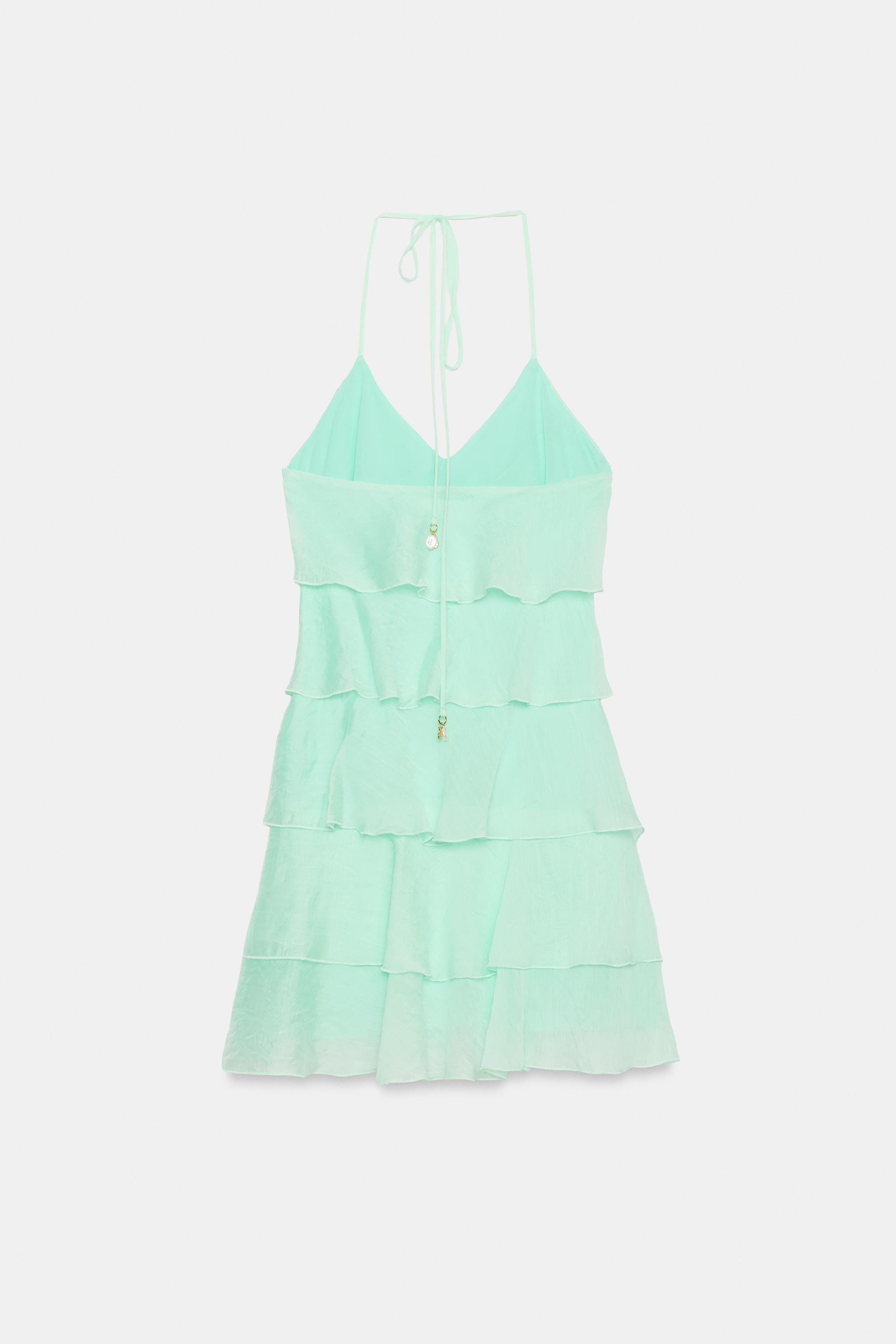 ROBE COURTE À VOLANTS