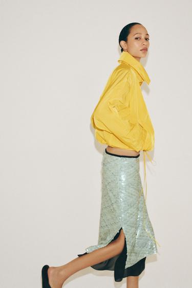 JUPE À SEQUINS ZW COLLECTION - Vert d'eau de Zara - Image 3