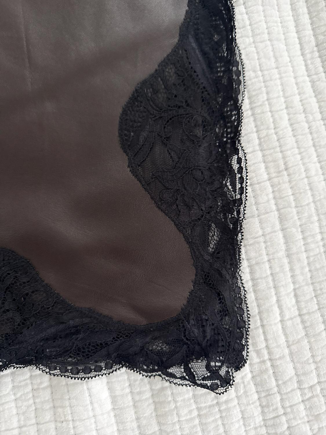100% LEATHER LACE SKIRT ZW COLLECTION LIMITED EDITION - Image 4