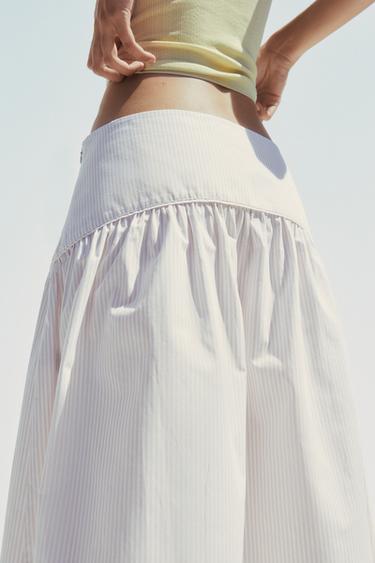 STRIPED MINI SKIRT - Ecru / Beige by Zara - Image 3