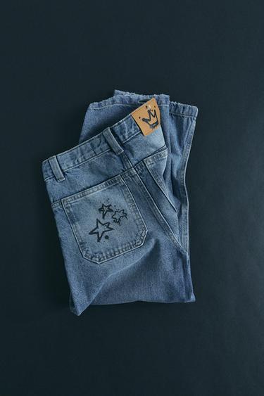 JEANS SKATER 별 - Zara 미디움 블루