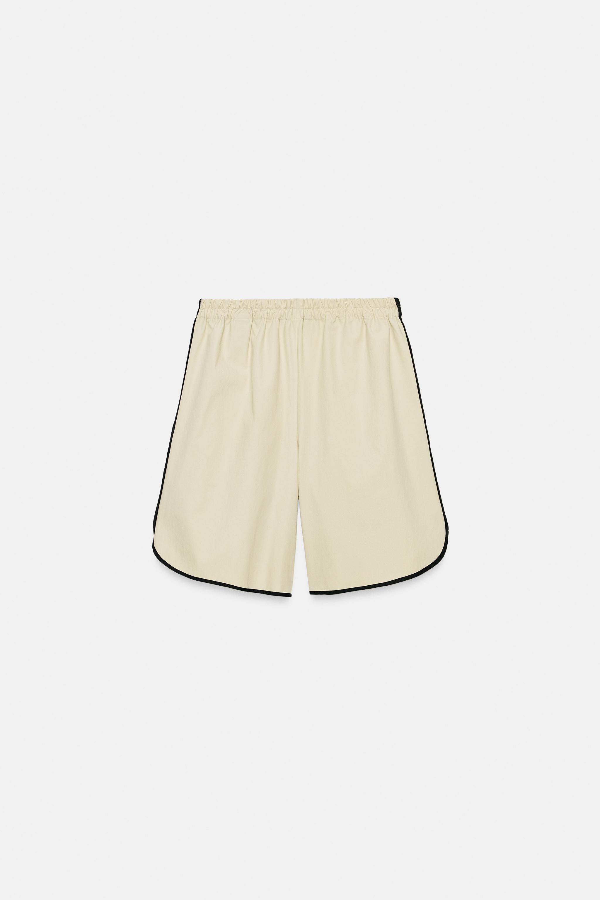 ZW COLLECTION PIPED BERMUDA SHORTS - stone | ZARA Turkey