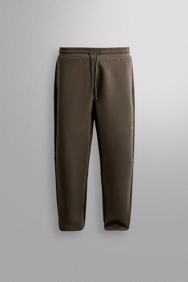 Zara TECHNICAL JOGGER PANTS - Dark brown