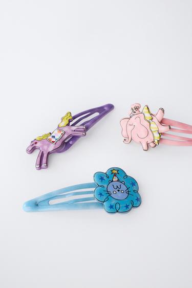 3-PACK OF CIRCUS HAIR CLIPS - Pastel pink by Zara - Image 1