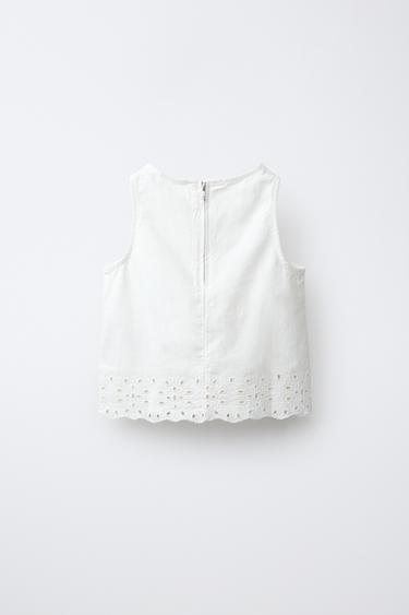 TOP BRODÉ - Blanc de Zara - Image 1