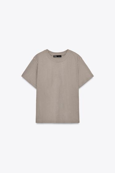 CAMISETA MANGA CORTA - Visón de Zara