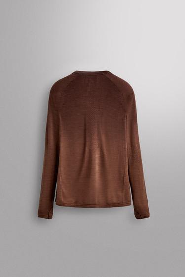 TECHNICAL WOOL T-SHIRT - Brown by Zara - Image 1