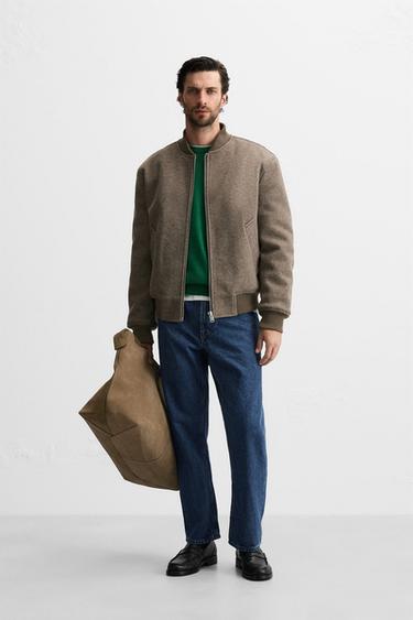 GECOMBINEERD BOMBERJACK - Beige van Zara - Afbeelding 0
