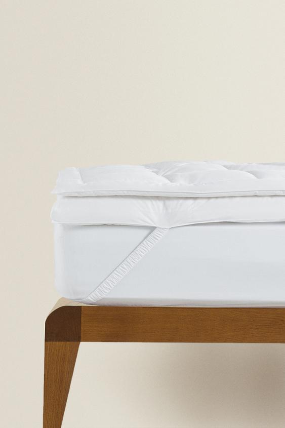 TOPPER DE COLCHÃO COM PENUGEM - Branco da Zara - Imagem 0