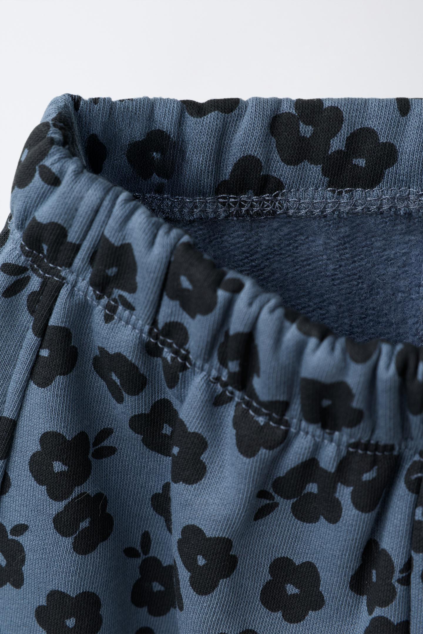 Детские брюки Zara Floral Balloon Fleece, цвет: Светлый синий — фото 4