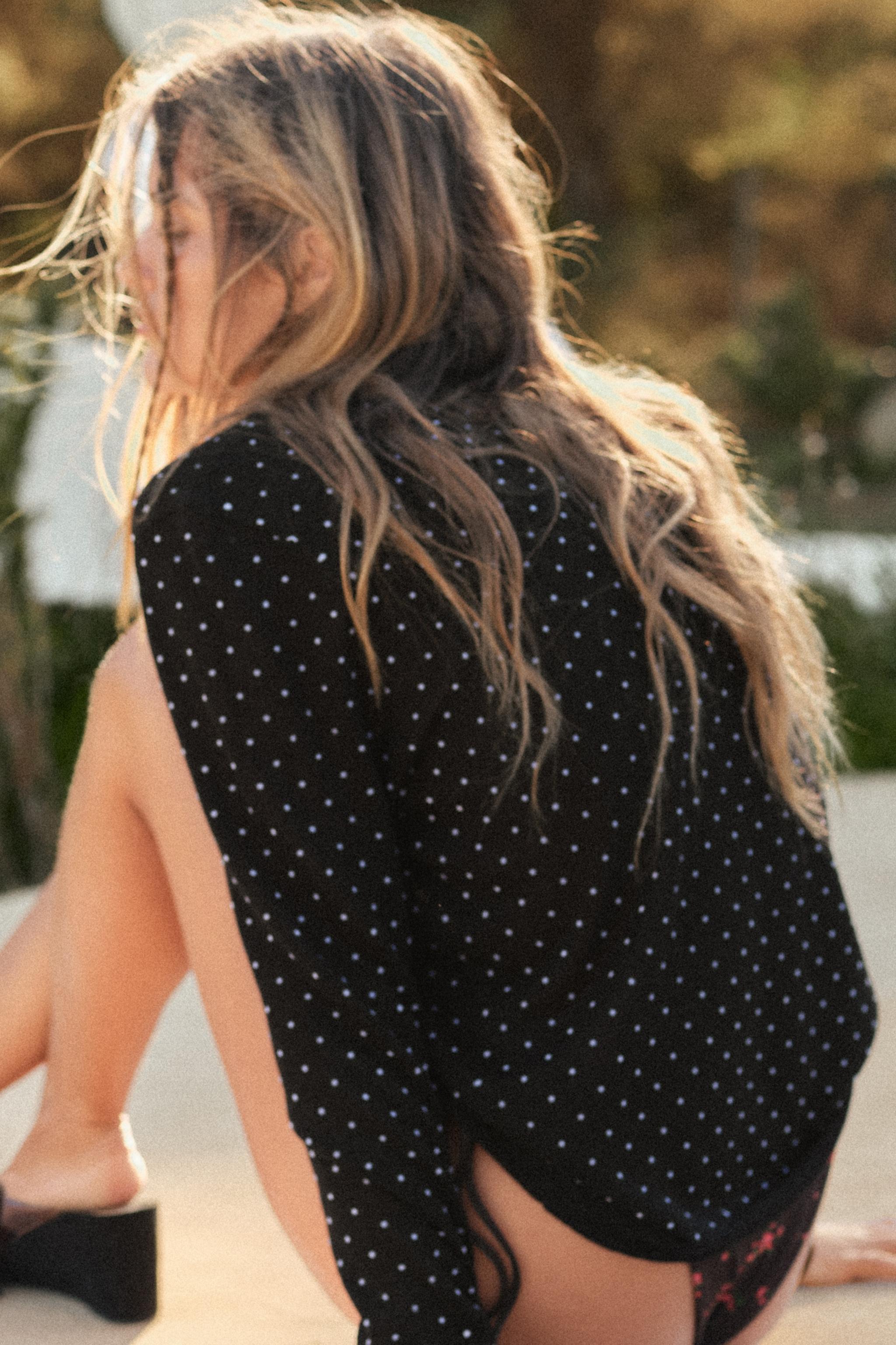 【ZARA】ファインニット ドット柄ジャケット 2142/055/084 ファインニット ドット柄ジャケット - ブラック/ホワイト | ZARA