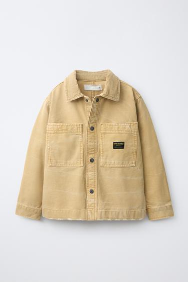 Overshirt ΜΕ ΓΙΑΚΑ ΜΕ ΧΡΩΜΑΤΙΚΟ ΣΥΝΔΥΑΣΜΟ - μπεζ-κίτρινο ανοιχτό του Zara