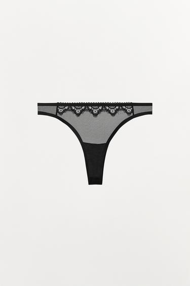 CULOTTE MESH DENTELLE - Noir de Zara - Image 5