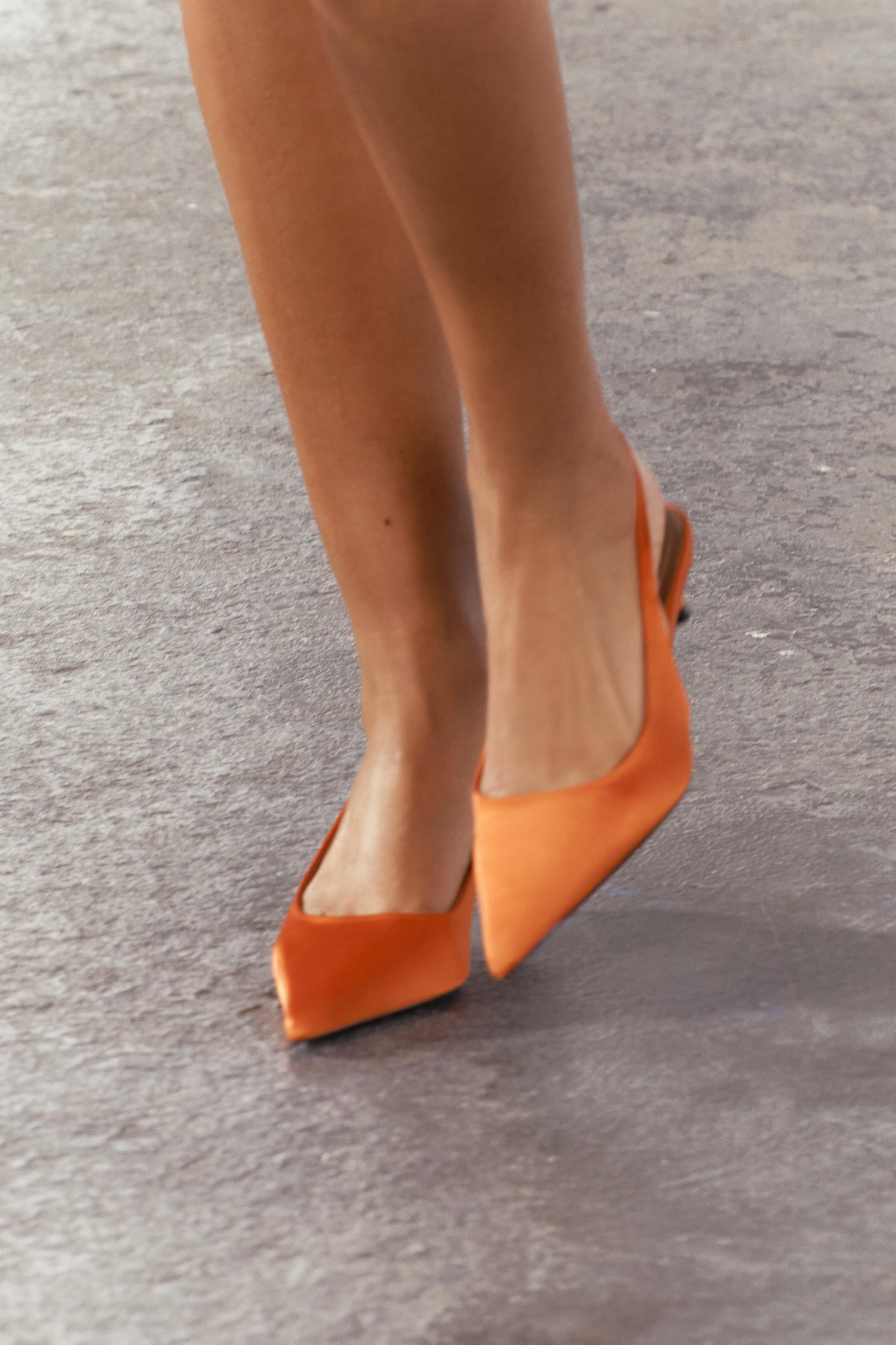 Orange kitten 2025 heel shoes