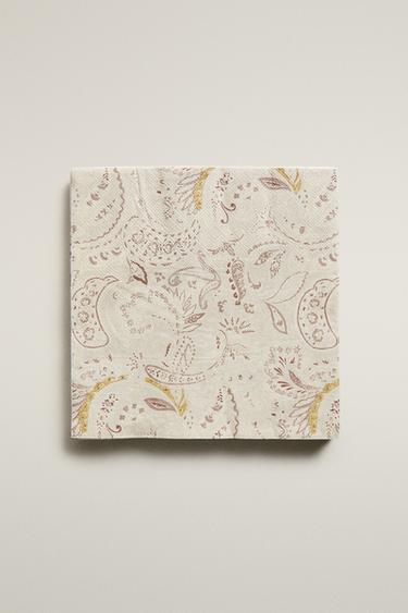 Zara PACK OF PAISLEY PAPER NAPKINS (PACK OF 20) - 米色