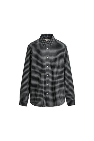 CAMISA CUADROS CON LANA ORIGINS - Multicolor de Zara