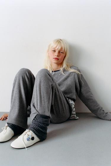SOFT TOUCH WIDE-LEG PANTS — Gray 2