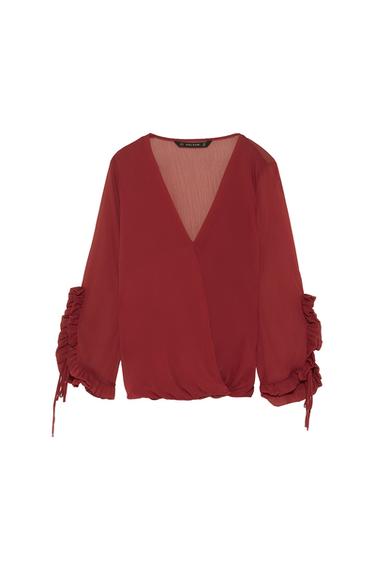 WRAP BLOUSE WITH RUFFLES