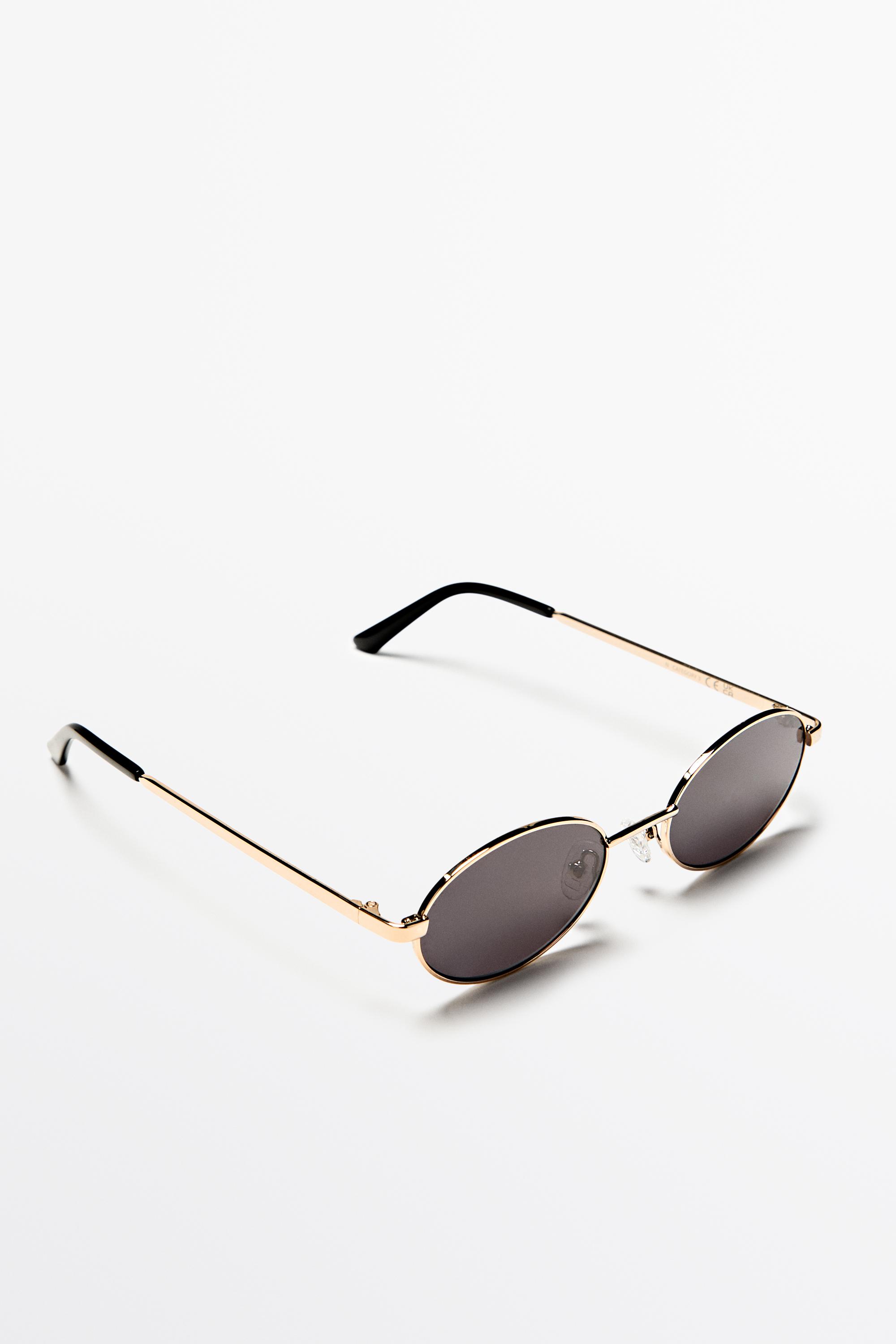 Metallic oval sunglasses — Green