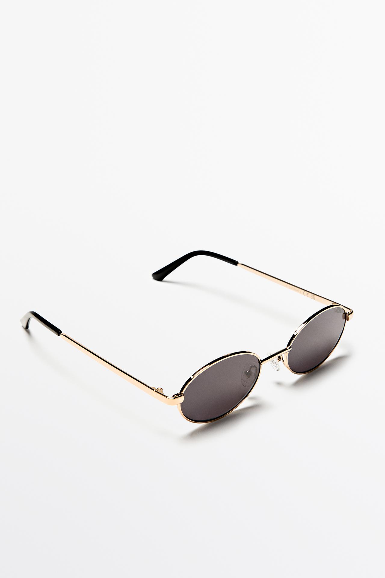 Metallic oval sunglasses — Green