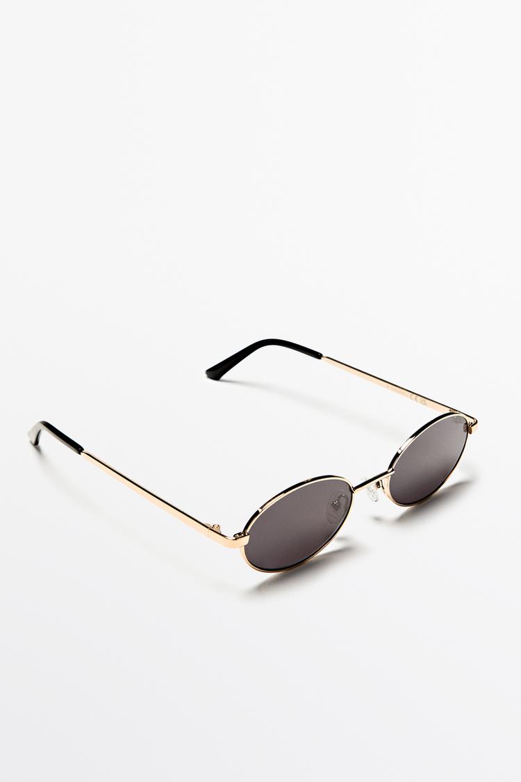 Metallic oval sunglasses — Green