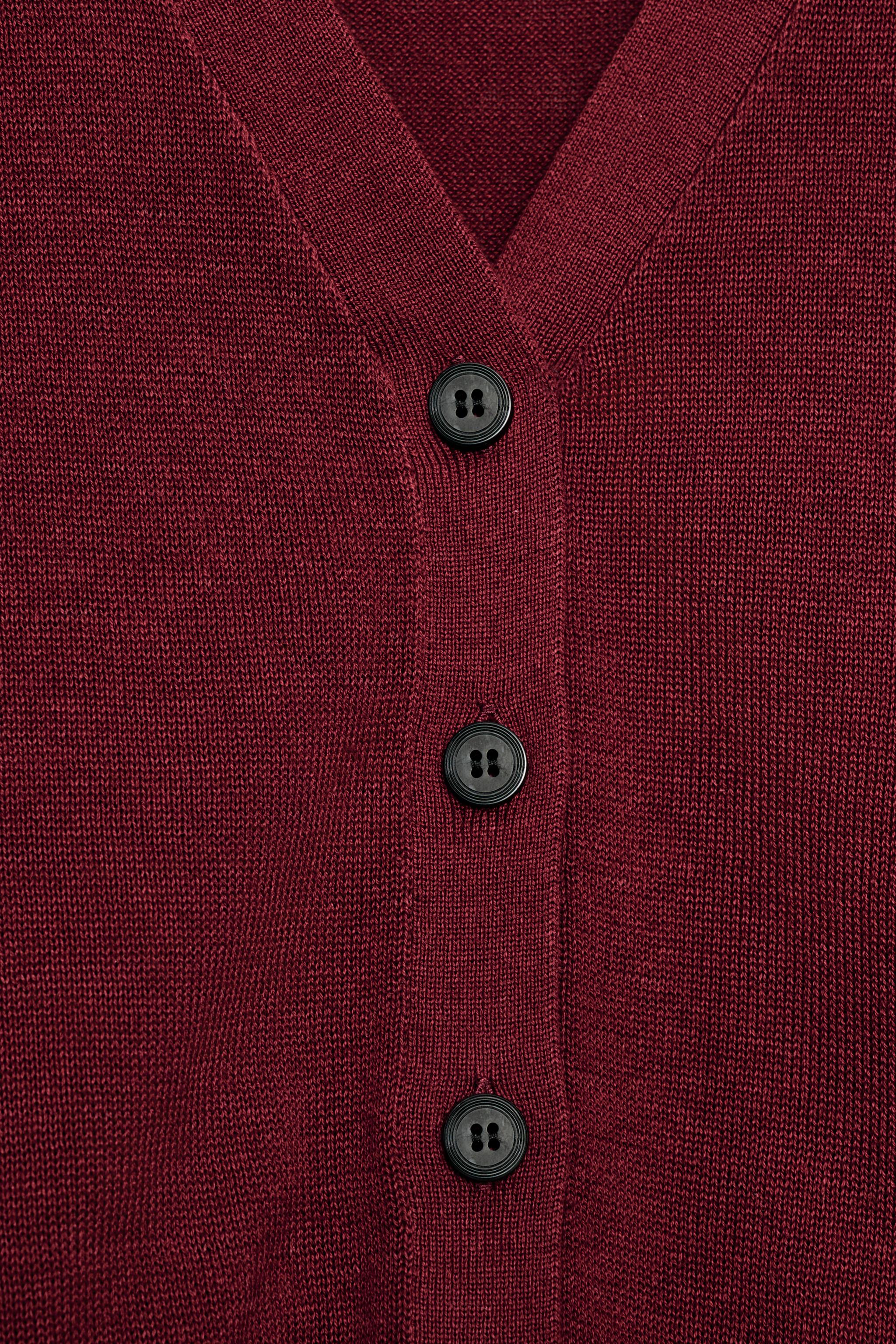 Женские кардиганы Zara SHORT SLEEVE KNIT CARDIGAN — фото 6