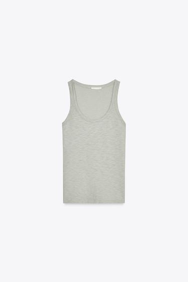 CAMISETA EFECTO LAVADO - Verde claro de Zara