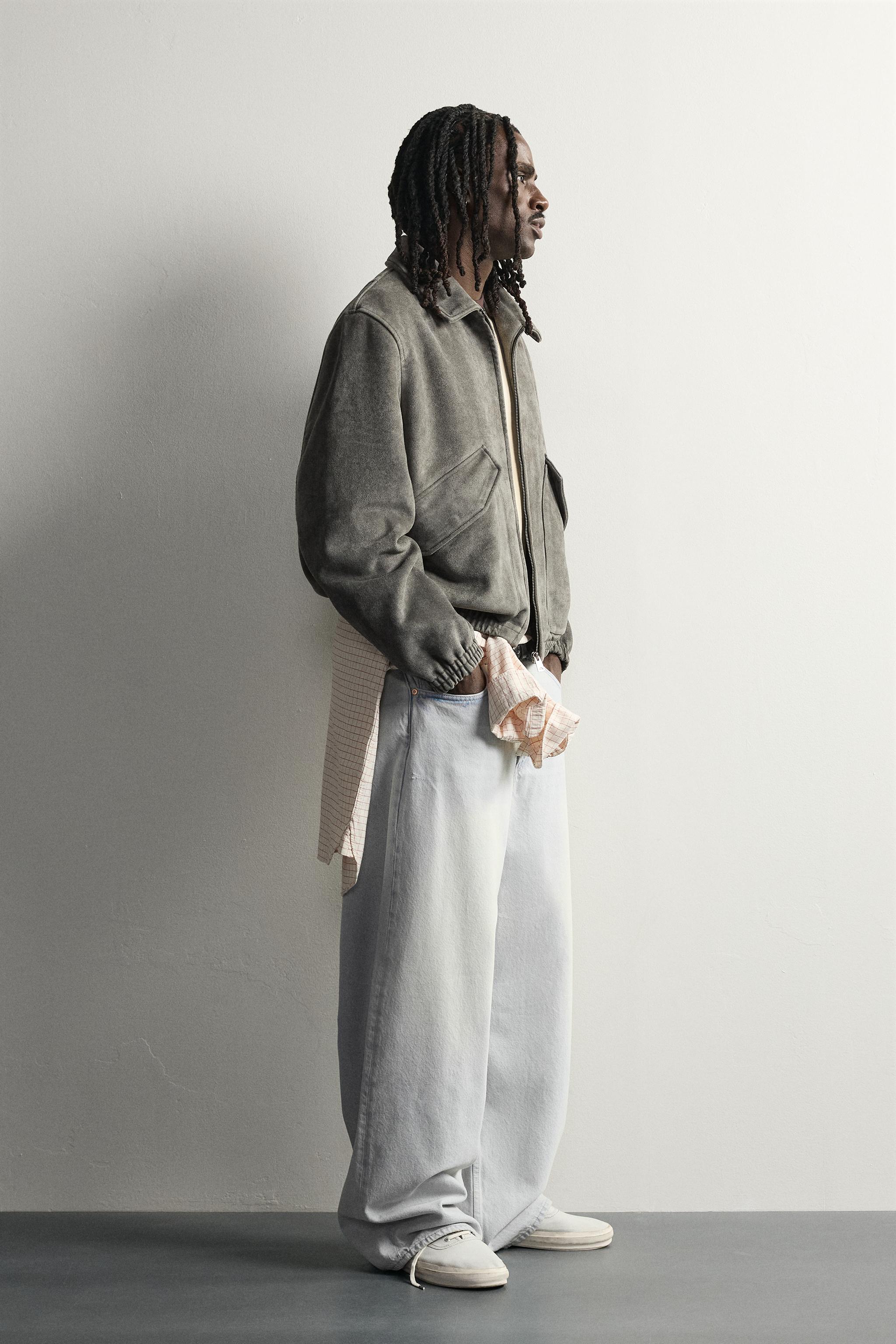 WASHED FAUX SUEDE JACKET