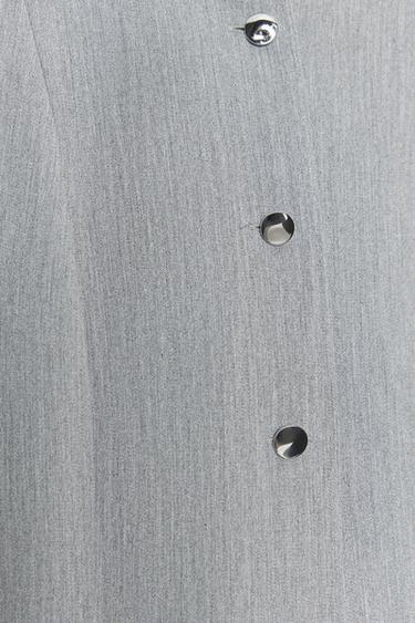 ROBE COURTE CRÊPE EFFET DEUX PIÈCES - Gris de Zara - Image 6