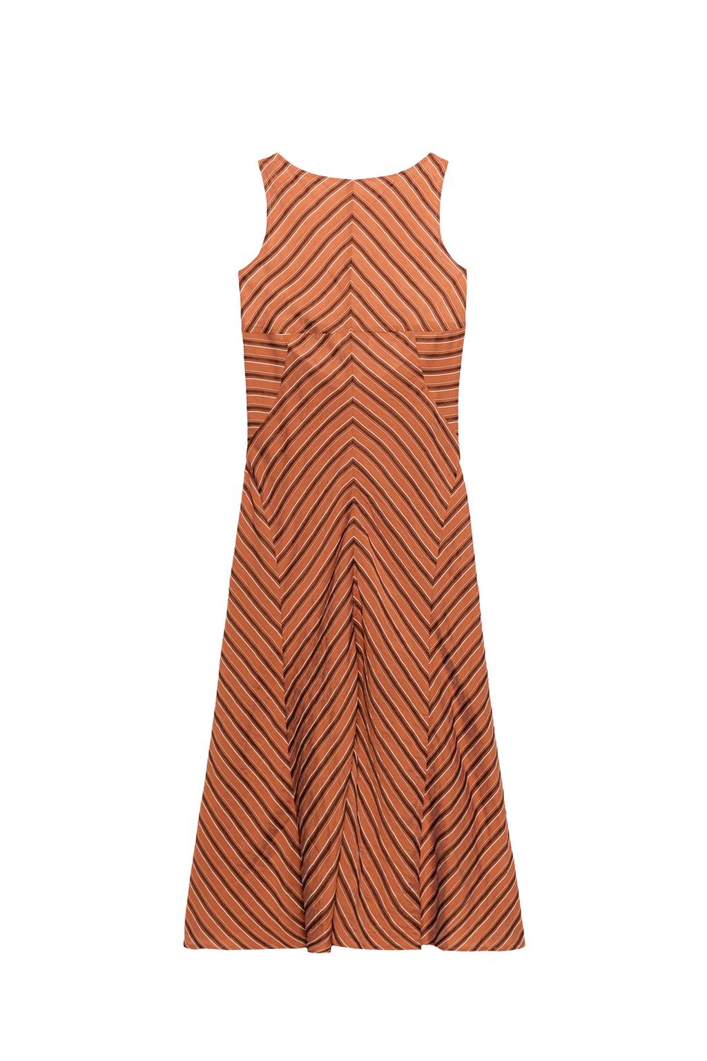 STRIPED OPEN BACK MIDI DRESS - image 3