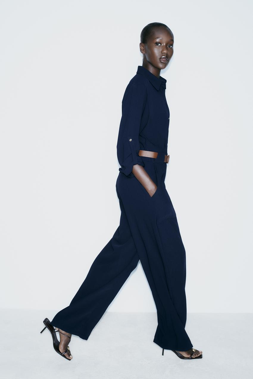 Zara Outlet Denim Jumpsuit Zara Tuta Blu TUTA CINTURA ACCESSORI