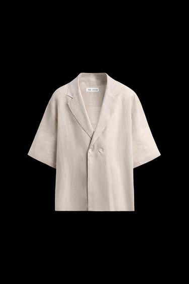 CAMISA KIMONO 100% LINO - Beige claro de Zara - Imagen 0