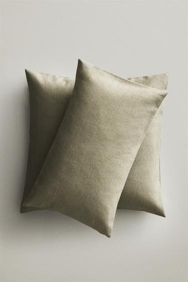 PLAIN CUSHION COVER - Light green by Zara