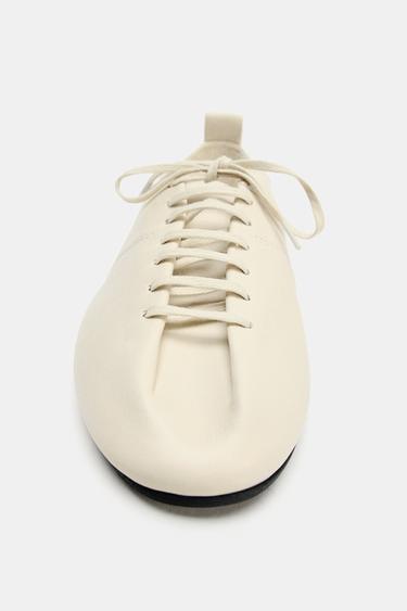 SOFT LEATHER DERBY SHOES - white by Zara - Image 2