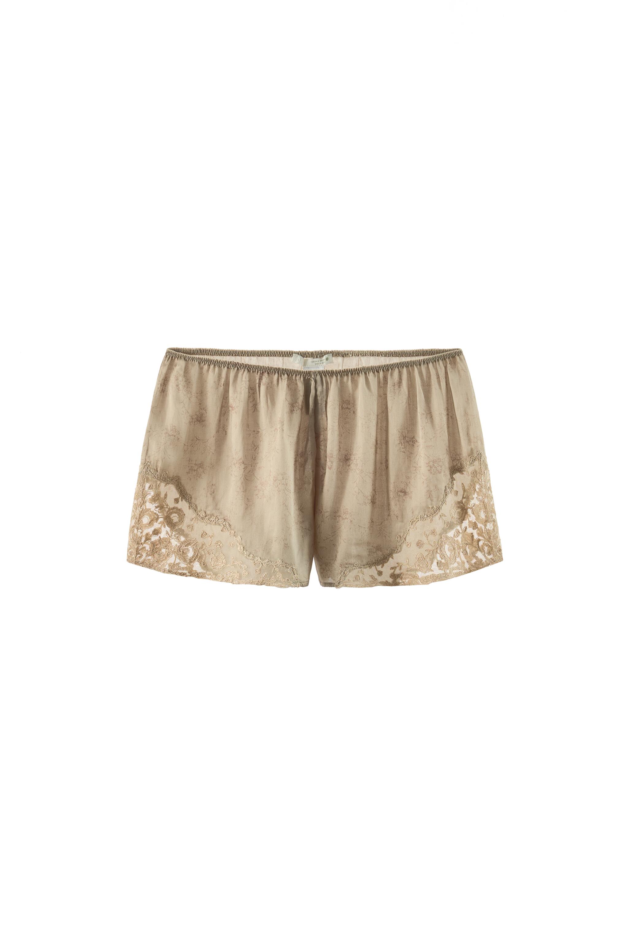 ZW COLLECTION EMBROIDERED SHORTS - Gray / Beige | ZARA United States