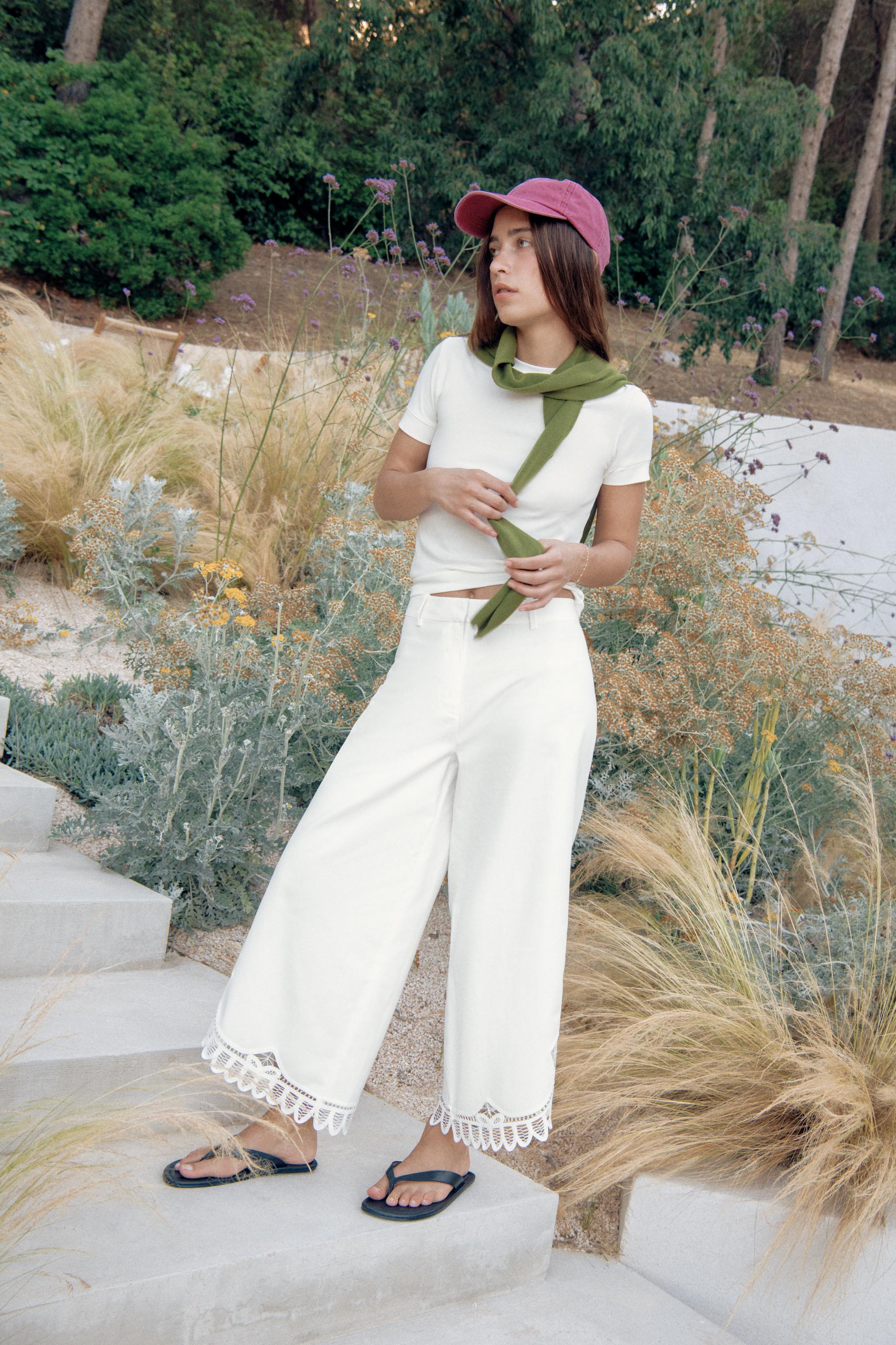 Женские брюки Zara EMBROIDERED TROUSERS ZW COLLECTION — фото 5