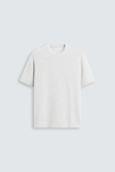 PEARL KNIT T-SHIRT - Grey marl by Zara
