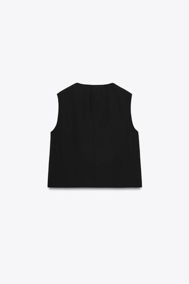 DOUBLE-BREASTED BUTTON WAISTCOAT ZW COLLECTION - Black by Zara - Image 5